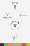 Shop Vorschaubild Logos Animal Tiere Bundle Ansicht für das Logo Elefant mit Slogan