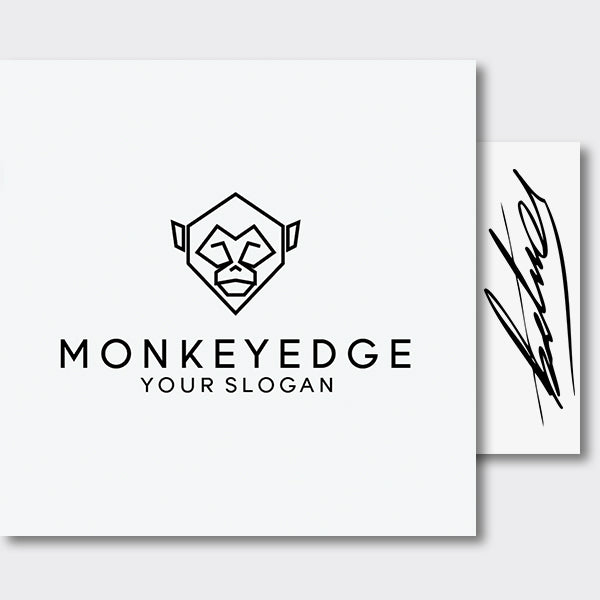 Shop Vorschau Logo Affe mit einem Beispielslogan