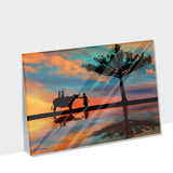 Reiten bei Sonnenuntergang – Acrylglasplatte