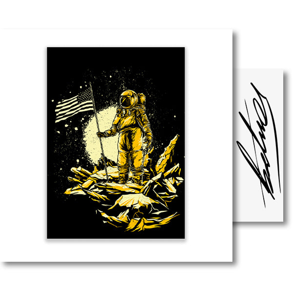 Shop Vorschaubild Illustration eines Astronauten in Schwarzgold als DIN A2 Poster