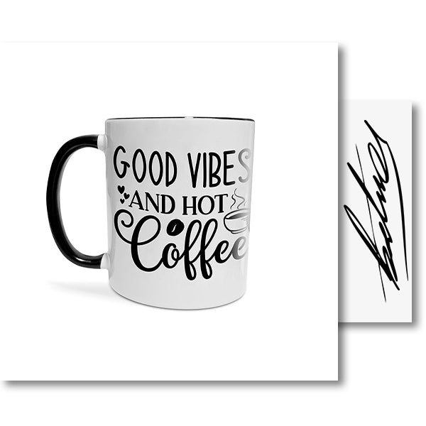 Good Vibes and hot Coffee – Tasse (Standard - Schwarz)