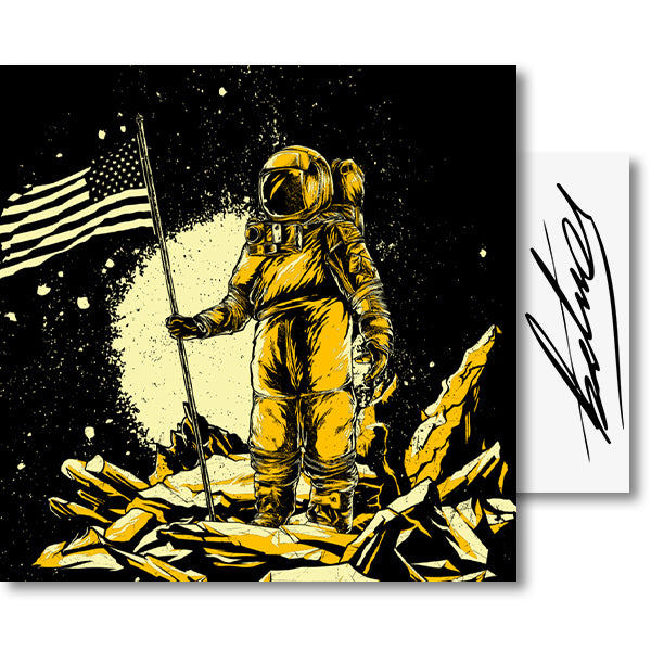 Shop Vorschaubild Illustration zum Download eines Astronauten in Schwarzgold