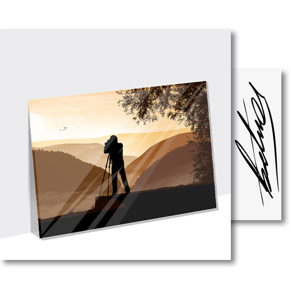 Shop Vorschaubild Illustration Ausblick & Berge auf einer Acrylglasplatte gedruckt