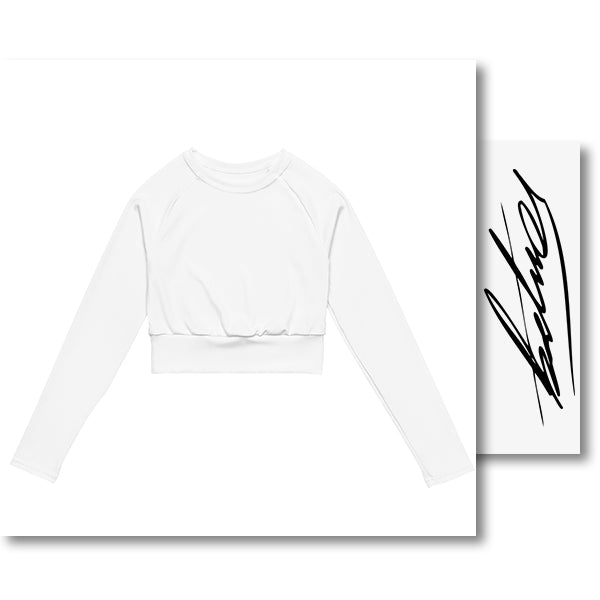 White – Crop Top (Langarm)